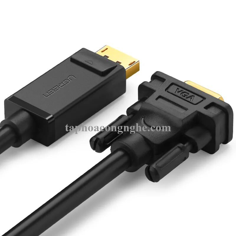 Ugreen 10236 3M màu Đen Cáp chuyển đổi DP sang VGA Hỗ trợ độ phân giải Full HD 1080P DP105 30010236